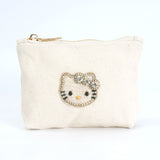 ビーズ刺繍モチーフ ハローキティ キャンバスポーチ(M)