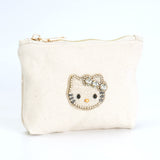 ビーズ刺繍モチーフ ハローキティ キャンバスポーチ(M)