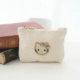 ビーズ刺繍モチーフ ハローキティ キャンバスポーチ(M)