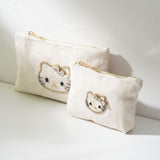 ビーズ刺繍モチーフ ハローキティ キャンバスポーチ(M)