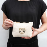 ビーズ刺繍モチーフ ハローキティ キャンバスポーチ(M)