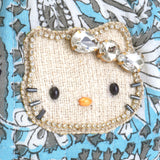 ビーズ刺繍モチーフ ハローキティ ブロックプリントポーチ(M)