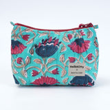 ビーズ刺繍モチーフ ハローキティ ブロックプリントポーチ(M)