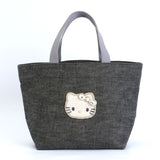 ハローキティ ブラックデニム 舟形トートバッグ