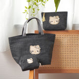 ハローキティ ブラックデニム 舟形トートバッグ