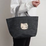 ハローキティ ブラックデニム 舟形トートバッグ