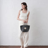 ハローキティ ブラックデニム 舟形トートバッグ