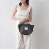 ハローキティ ブラックデニム 舟形トートバッグ