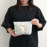 HelloKitty グレーストライプ舟形ポーチ