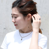 Natural stone and beads 2WAY long necklace