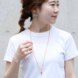 Natural stone and beads 2WAY long necklace