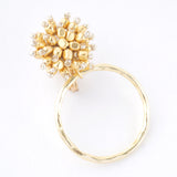 Beads x metal motif earrings