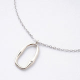 ダイヤモンド シルバー925 スクエアネックレス