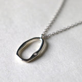 ダイヤモンド シルバー925 スクエアネックレス