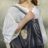 Metallic tote bag (large) / handle gray (selected motif)