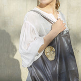 Metallic tote bag (large) / handle gray (selected motif)