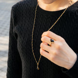 Natural stone and beads 2WAY long necklace