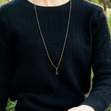 Natural stone and beads 2WAY long necklace