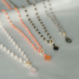 Natural stone and beads 2WAY long necklace