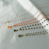 Natural stone and beads 2WAY long necklace