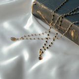 Natural stone and beads 2WAY long necklace