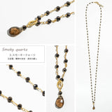 Natural stone and beads 2WAY long necklace