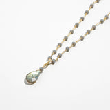 Natural stone and beads 2WAY long necklace