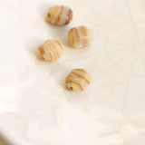 ガラスビーズ 六角形型 8×10mm ベージュ×ブラウンラメ 4個入(5セット入り)