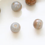 ガラスビーズ ラウンド型 4mm グレー×ブラウンラメ 10個入(5セット入り)