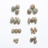 ガラスビーズ ラウンド型 4mm グレー×ブラウンラメ 10個入(5セット入り)