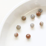 ガラスビーズ ラウンド型 4mm グレー×ブラウンラメ 10個入(5セット入り)