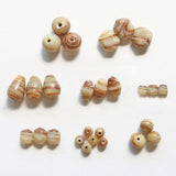 ガラスビーズ ラウンド型 4mm ベージュ×ブラウンラメ 10個入(5セット入り)