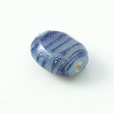 ガラスビーズ オーバル型 10×14mm グレー×ネイビーラメ 2個入(5セット入り)