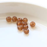 ガラスビーズ ラウンド型 4mm トパーズ×ブラウンラメ 10個入(5セット入り)