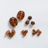 ガラスビーズ ラウンド型 4mm トパーズ×ブラウンラメ 10個入(5セット入り)