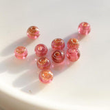 ガラスビーズ ラウンド型 4mm ベリー×ブラウンラメ 10個入(5セット入り)