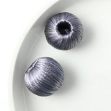 巻き糸ビーズ ラウンド型 17mm  ダークグレー 2個入(5セット入り)