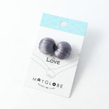 巻き糸ビーズ ラウンド型 17mm  ダークグレー 2個入(5セット入り)