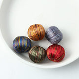 巻き糸ビーズ ラウンド型 17mm  ダークグレー 2個入(5セット入り)