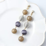 巻き糸ビーズ ラウンド型 17mm  ダークグレー 2個入(5セット入り)