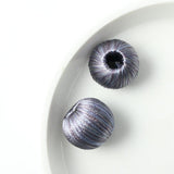 巻き糸ビーズ ラウンド型 17mm  ダークグレー 2個入(5セット入り)