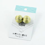 巻き糸ビーズ ラウンド型 17mm  イエローグレー 2個入(5セット入り)