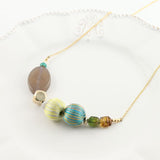 巻き糸ビーズ ラウンド型 17mm  イエローグレー 2個入(5セット入り)