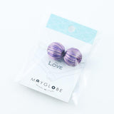 巻き糸ビーズ ラウンド型 17mm  パープル 2個入(5セット入り)