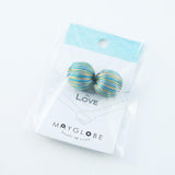 巻き糸ビーズ ラウンド型 17mm  グリーンベージュ 2個入(5セット入り)