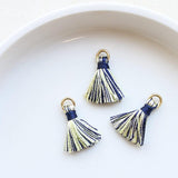 タッセル 12×15mm レモン×ネイビー×オフホワイト 3個入(5セット入り)