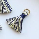 タッセル 12×15mm レモン×ネイビー×オフホワイト 3個入(5セット入り)