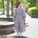 ブロックプリント ワンピース｜雨季のブーゲンビリア