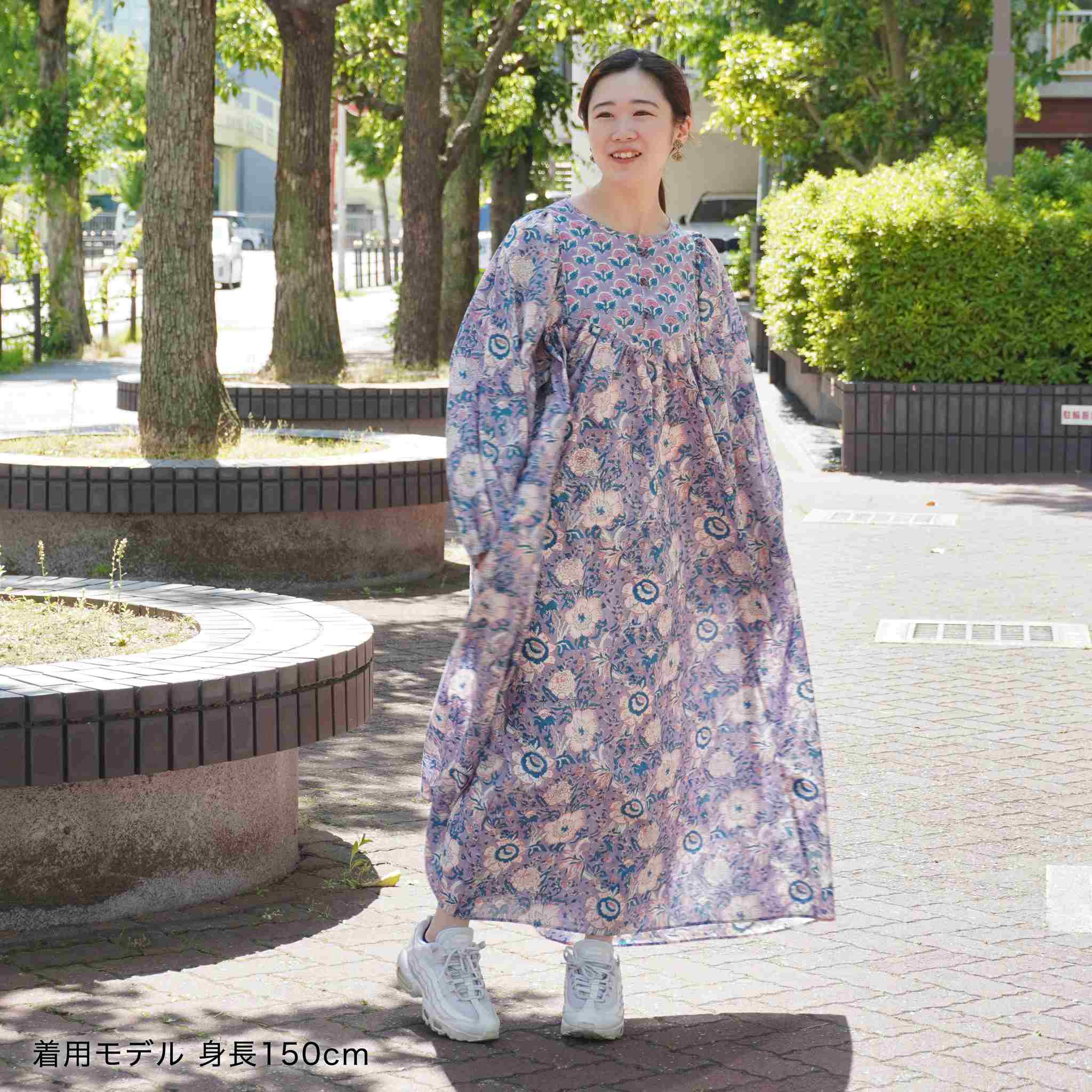 ブロックプリント ワンピース
