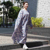 ブロックプリント ワンピース｜雨季のブーゲンビリア
